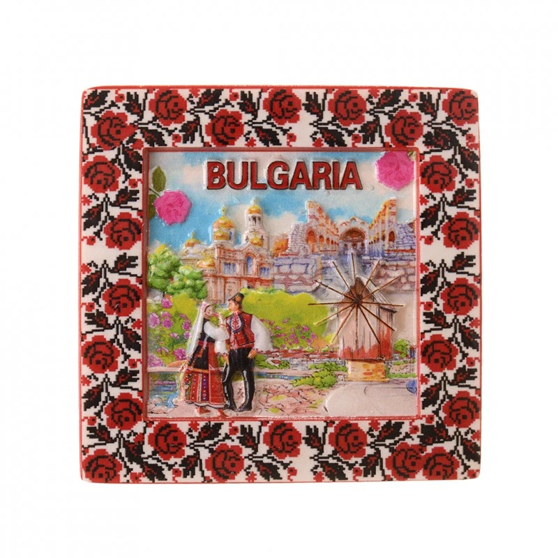 Магнитна фигурка, Български забележителности, Керамична, 7х7 см